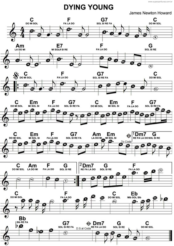 Partitura da música Dying Young v.8