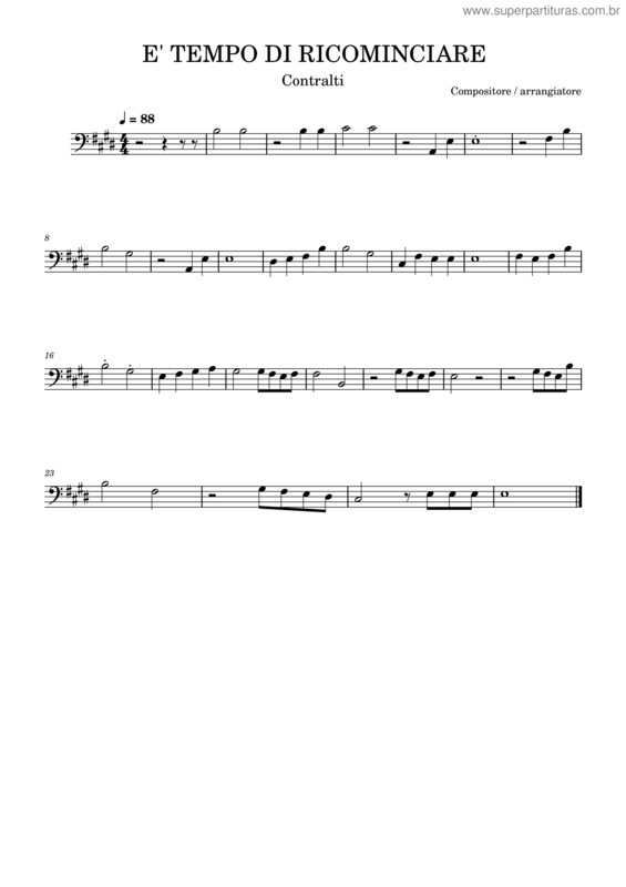 Partitura da música E` Tempo Di Ricominciare Marta E Silvia