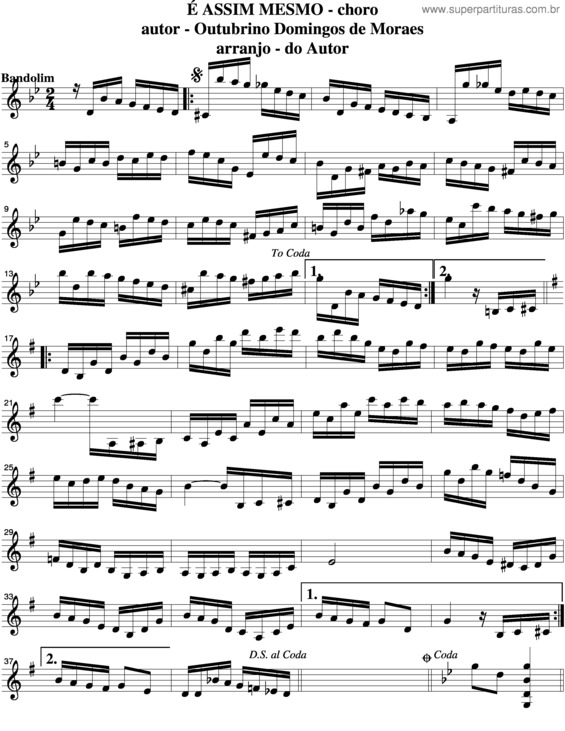 Partitura da música É Assim Mesmo v.3