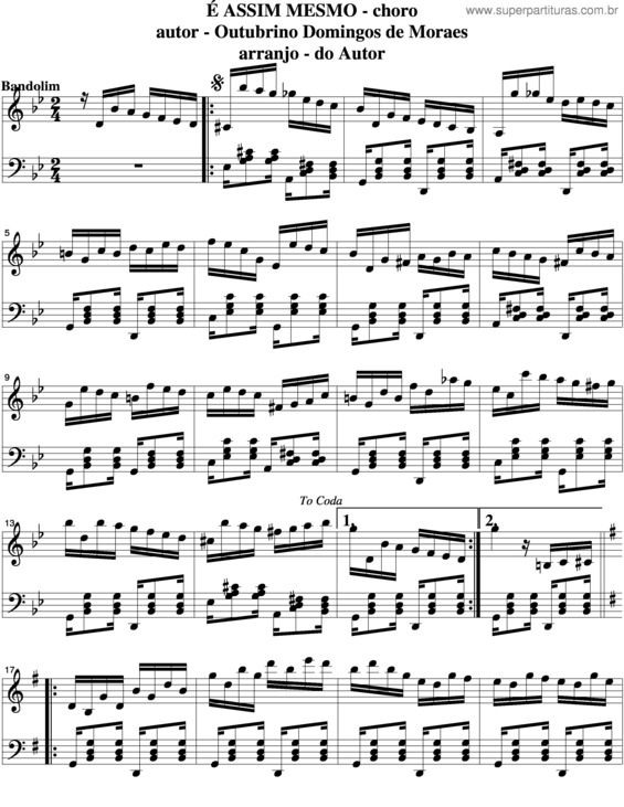 Partitura da música É Assim Mesmo v.4