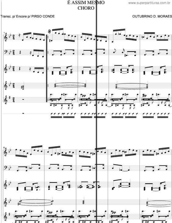 Partitura da música É Assim Mesmo