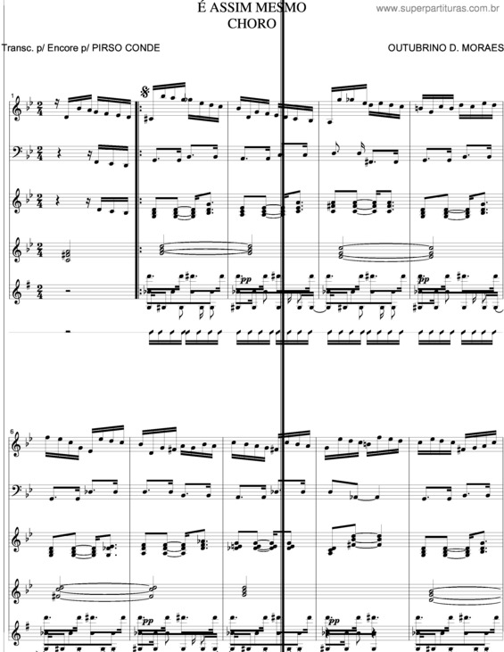 Partitura da música É Assim Mesmo