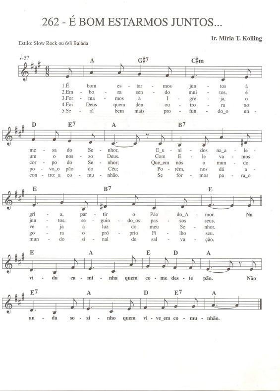 Partitura da música É Bom Estarmos Juntos
