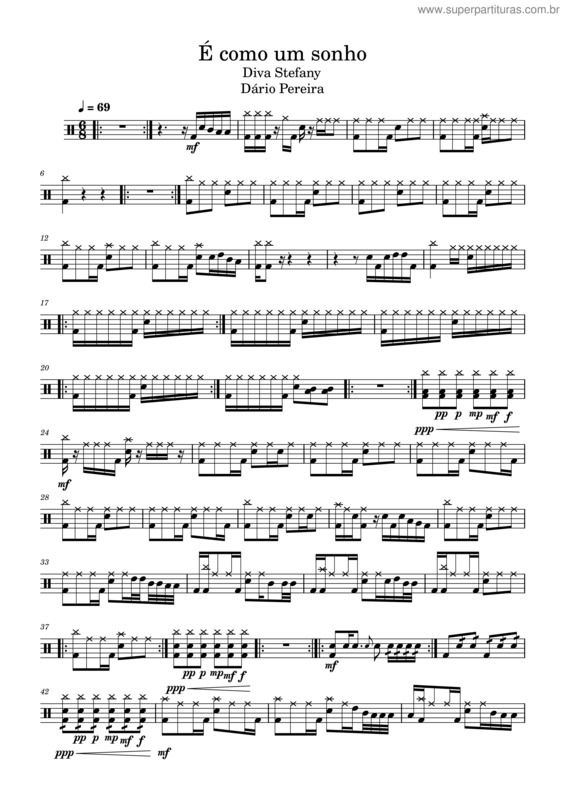 Partitura da música É Como Um Sonho – Diva Stefany