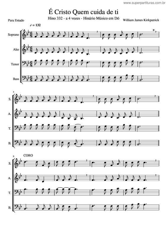 Partitura da música É Cristo Quem Cuida De Ti