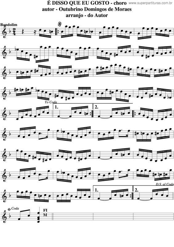 Partitura da música É Disso Que Eu Gosto v.2