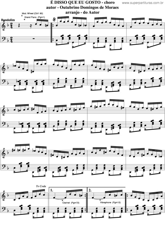 Partitura da música É Disso Que Eu Gosto v.3