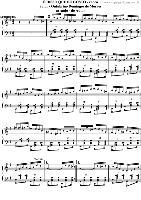 Partitura da música É Dissoque Eu Gosto