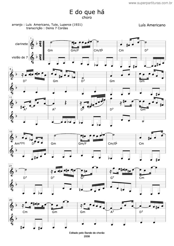 Partitura da música É Do Que Há v.2