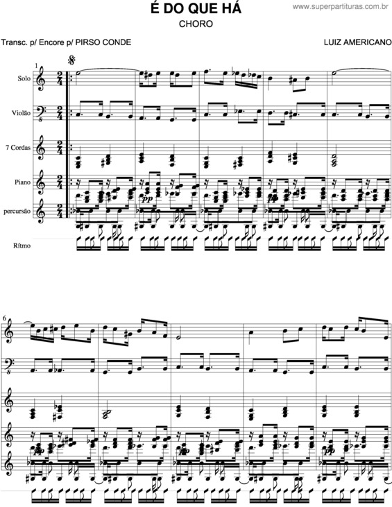 Partitura da música É Do Que Há v.3