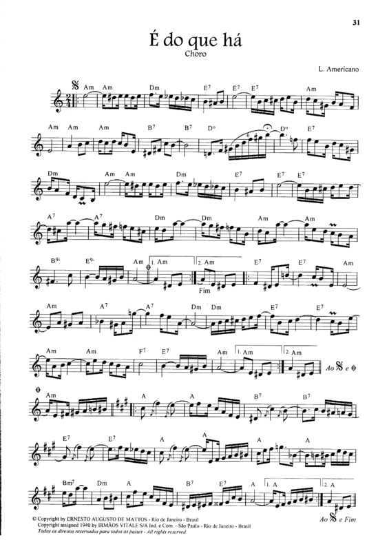 Partitura da música É Do Que Há v.6