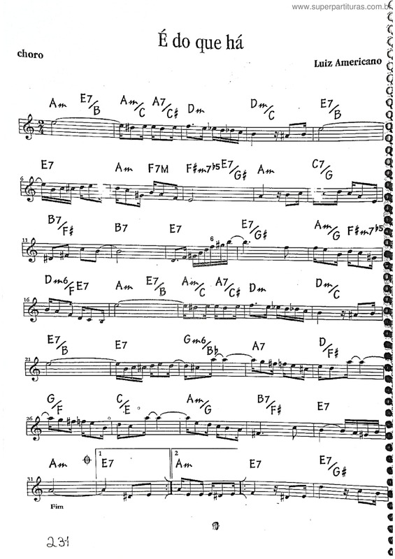 Partitura da música É Do Que Há v.8