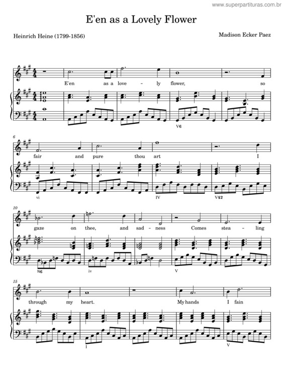 Partitura da música E`En As A Lovely Flower