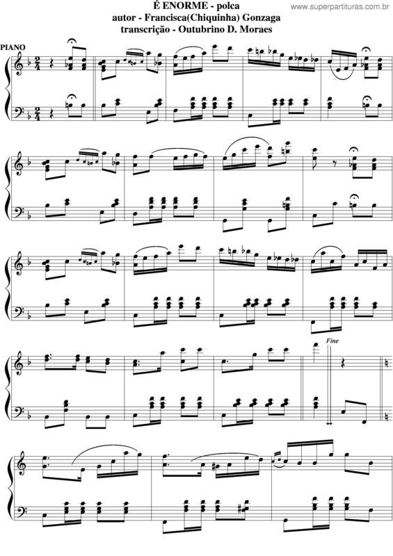 Partitura da música É Enorme