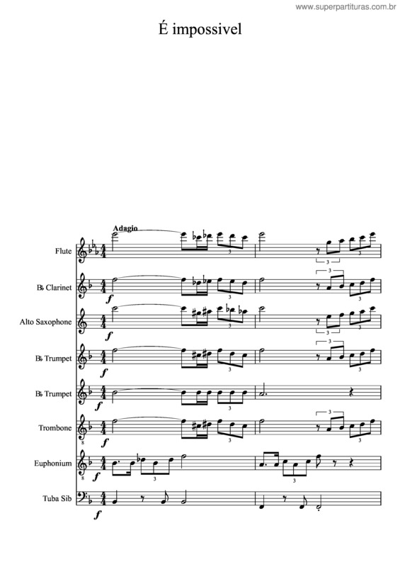 Partitura da música É Impossivel v.2