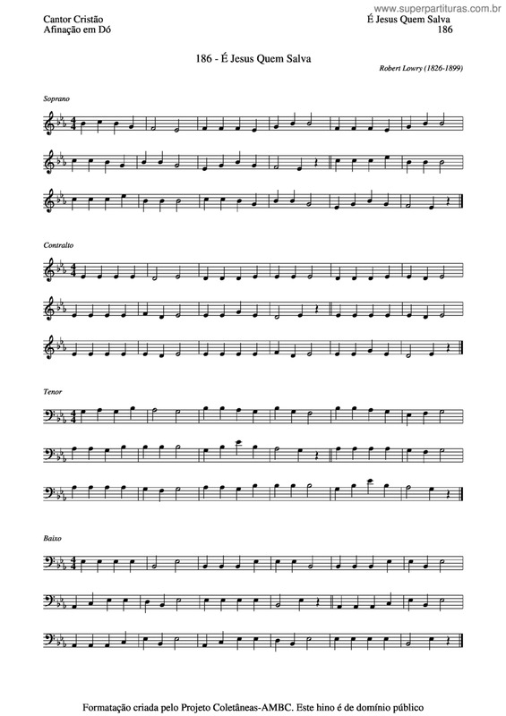 Partitura da música É Jesus Quem Salva v.2