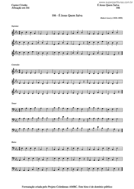 Partitura da música É Jesus Quem Salva v.2