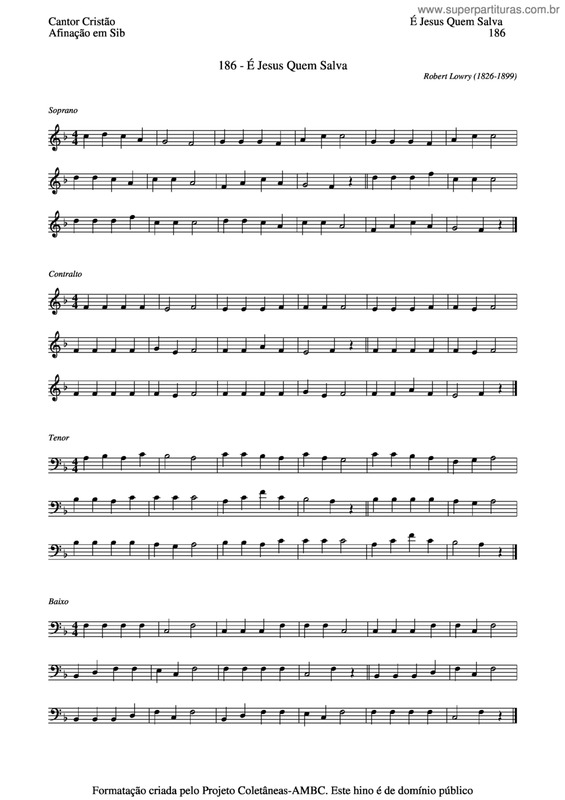 Partitura da música É Jesus Quem Salva v.3