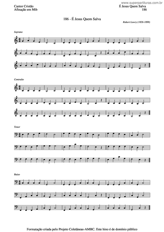 Partitura da música É Jesus Quem Salva v.4