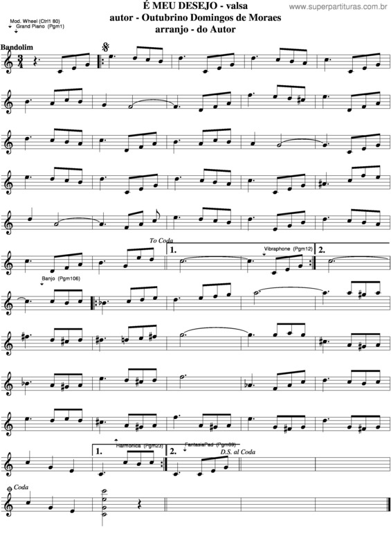 Partitura da música É Meu Desejo  v.2