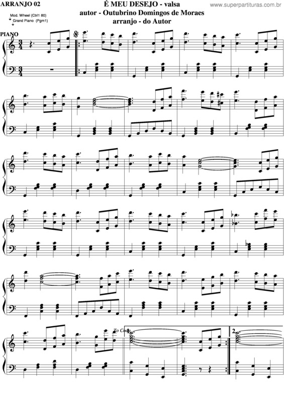 Partitura da música É Meu Desejo v.3