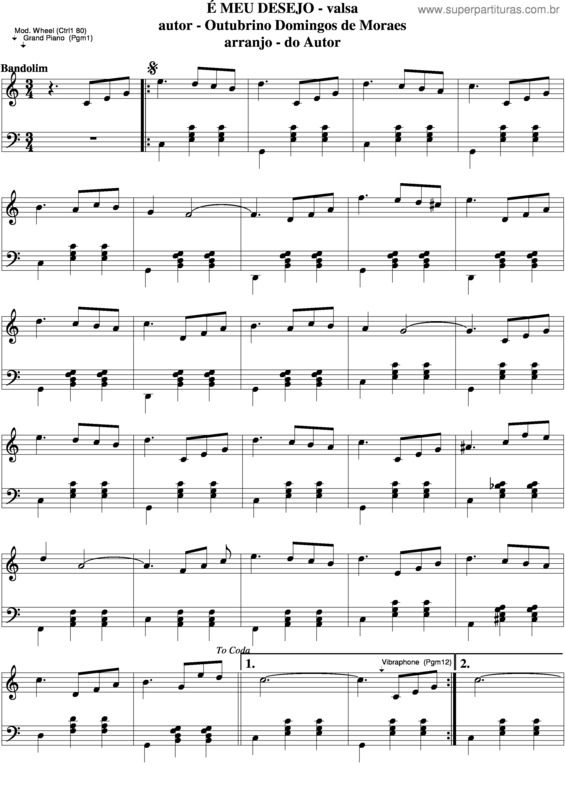 Partitura da música É Meu Desejo v.4