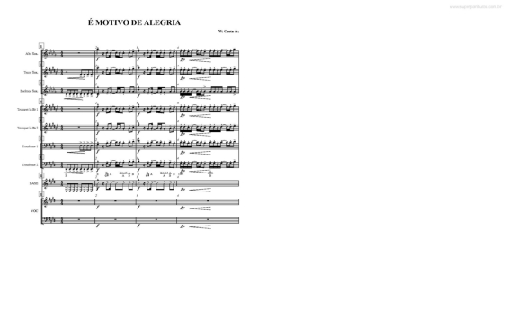 Partitura da música É Motivo de Alegria