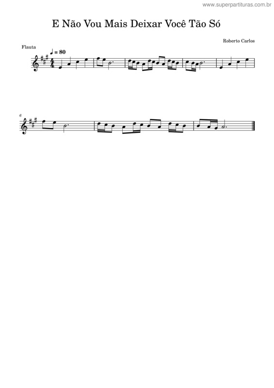 Partitura da música E Não Vou Mais Deixar Você Tão Só