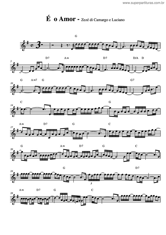 Partitura da música É O Amor v.4