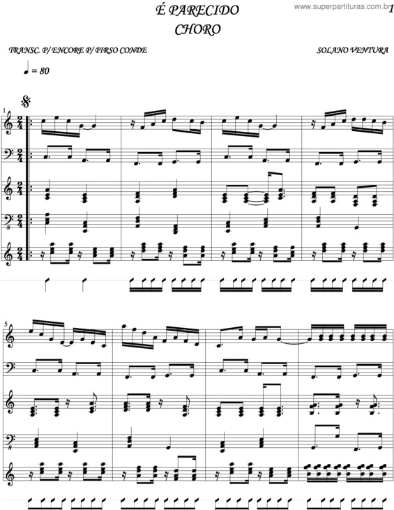 Partitura da música É Parecido v.2