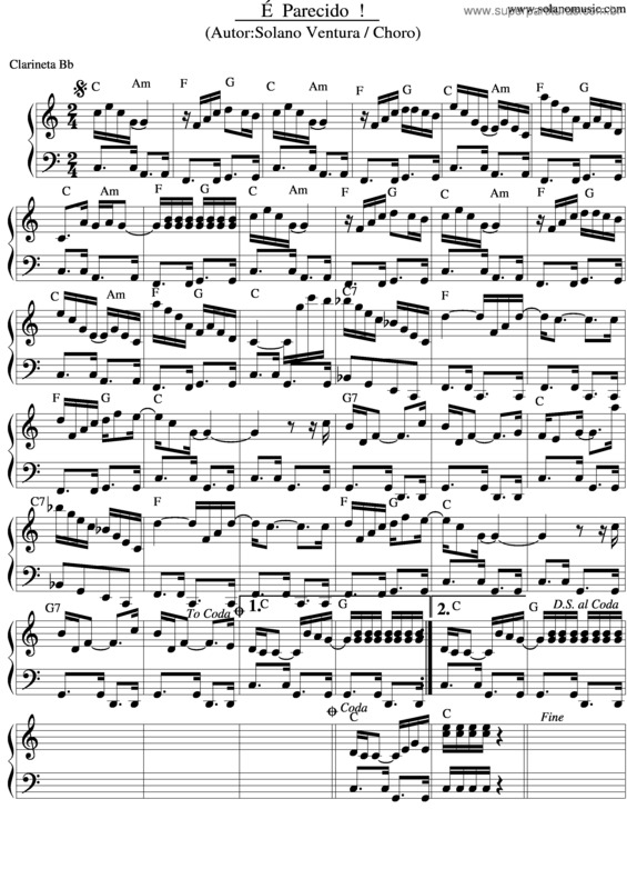 Partitura da música É Parecido