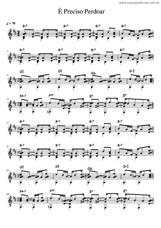 Partitura da música É Preciso Perdoar