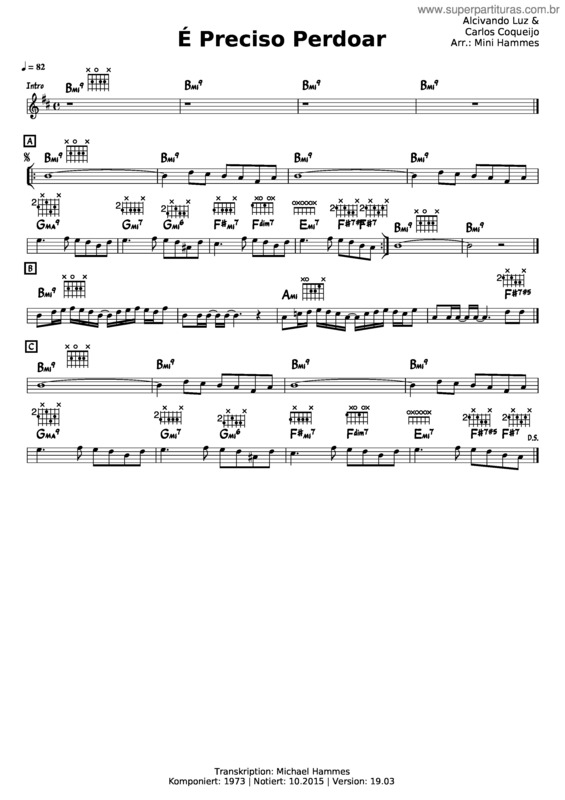 Partitura da música É Preciso Predoar