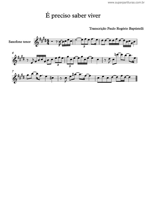 Partitura da música É Preciso Saber Viver v.5