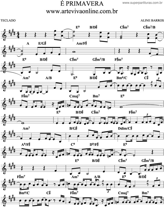 Partitura da música É Primavera v.3