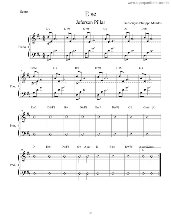 Partitura da música E Se