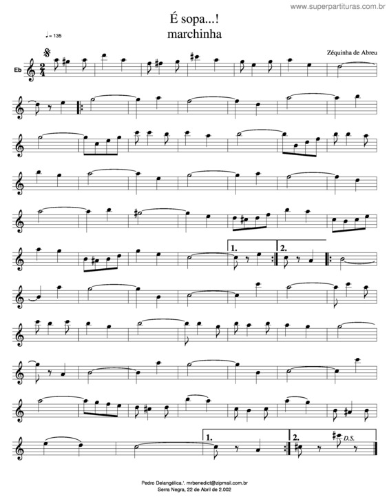 Partitura da música É Sopa