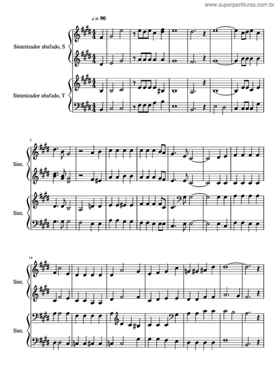 Partitura da música É Tão Sublime O Amor