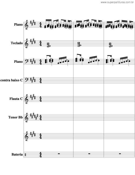 Partitura da música É Tarde De Mais