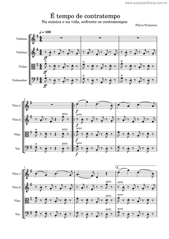 Partitura da música É Tempo De Contratempo