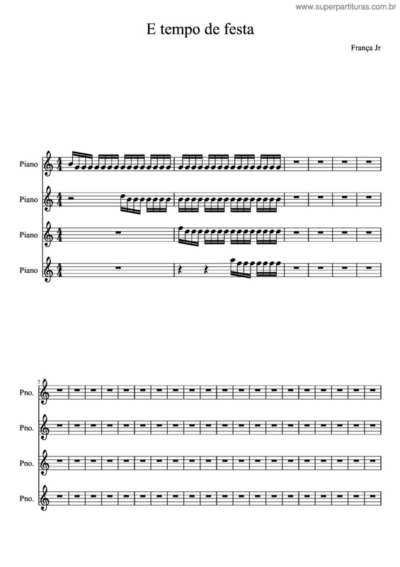 Partitura da música E Tempo De Festa v.2