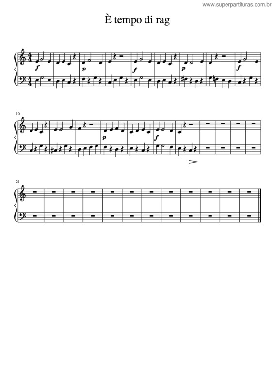Partitura da música È Tempo Di Rag