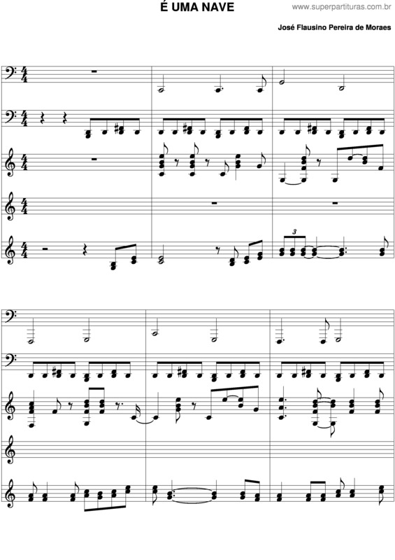 Partitura da música É Uma Nave