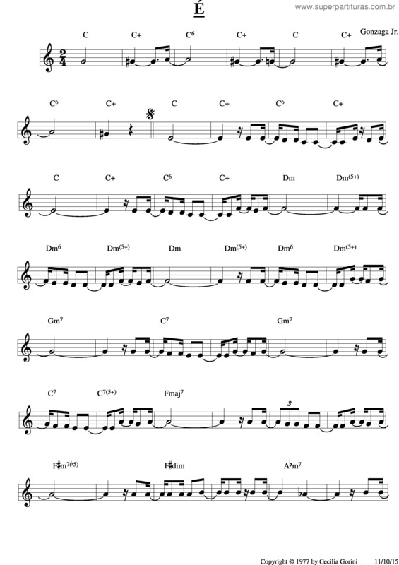 Partitura da música É