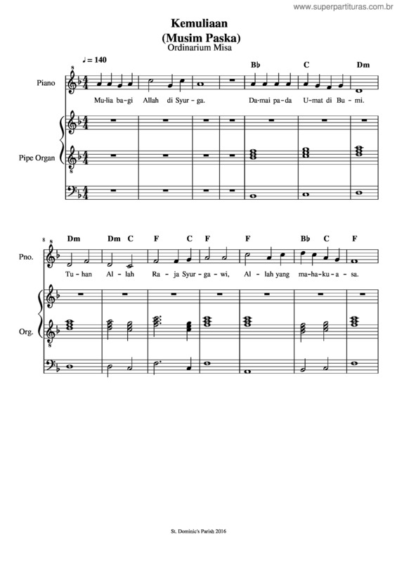 Partitura da música Easter Gloria v.2