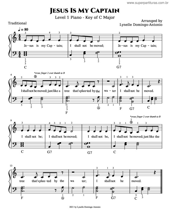 Partitura da música Easy Piano Jesus Is My Captain