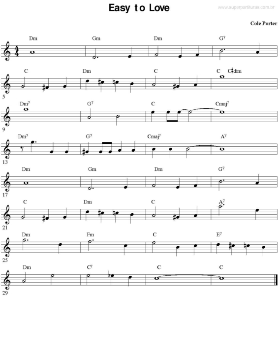 Partitura da música Easy To Love