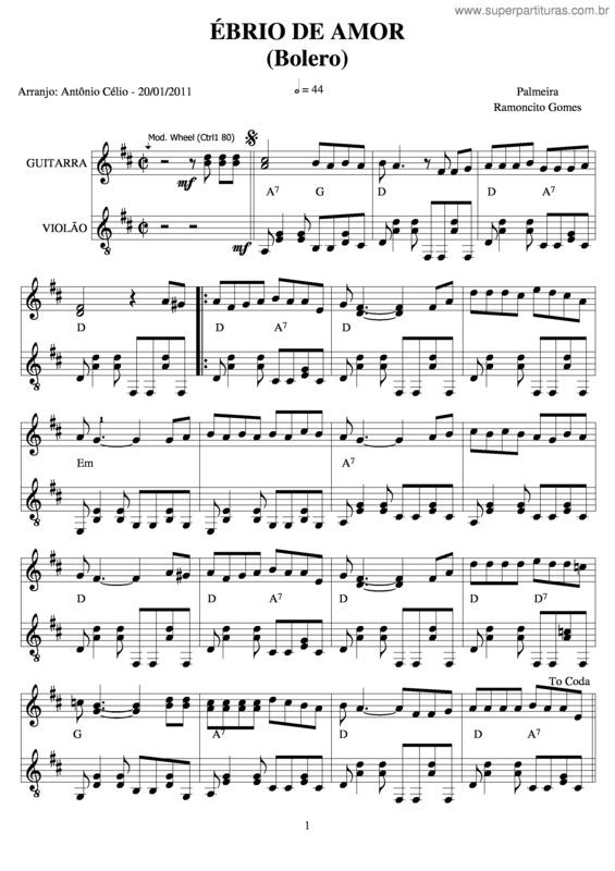 Partitura da música Ebrio De Amor v.3