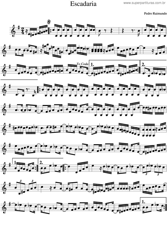 Partitura da música Ecadaria