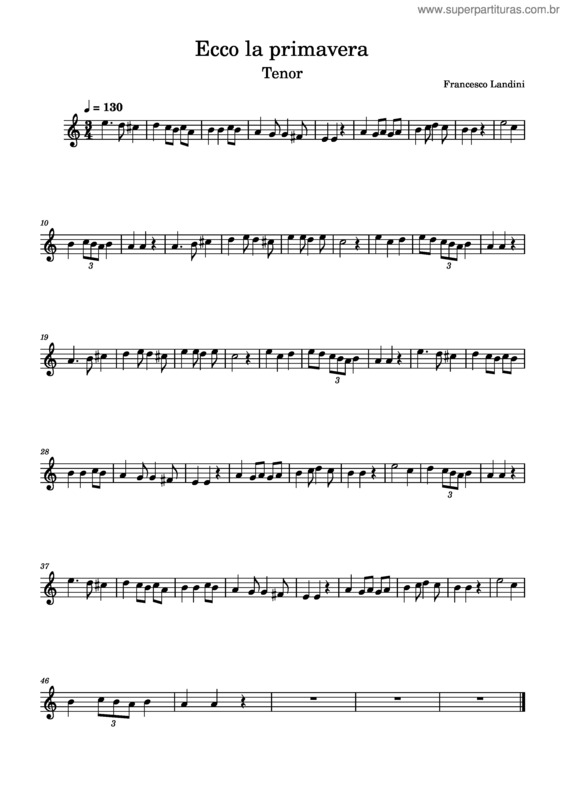 Partitura da música Ecco La Primavera v.3